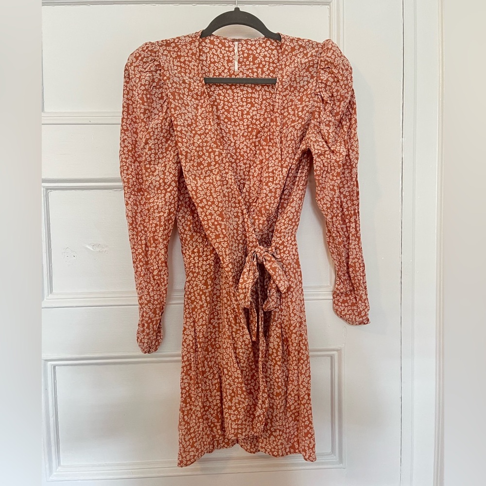 Free people clay rose wrap dress